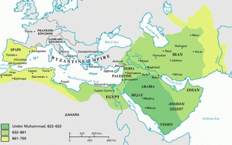 Ekspanzija islamskog kalifata od 632. do 750. godine